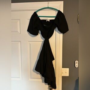 Velvet Elegant Black Strapless Dress